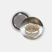 gouden glinsterende diamanten ring magneet (Voorkant / Achterkant)