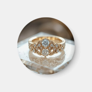 gouden glinsterende diamanten ring magneet