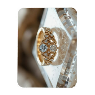 gouden glinsterende diamanten ring magneet