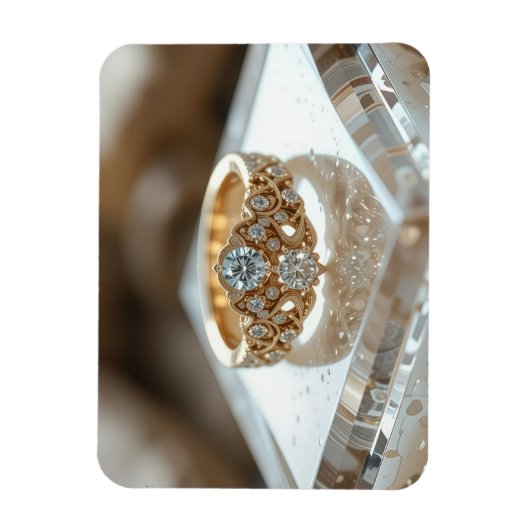 gouden glinsterende diamanten ring magneet (Verticaal)