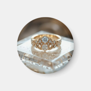 gouden glinsterende diamanten ring magneet