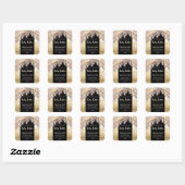 Gouden glinsterende druppel script body butter lab vierkante sticker (Vel)