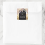 Gouden glinsterende druppel script body butter lab vierkante sticker (Tas)