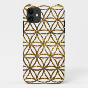 Gouden glinsterende glinsterende levensbloem Case-Mate iPhone case