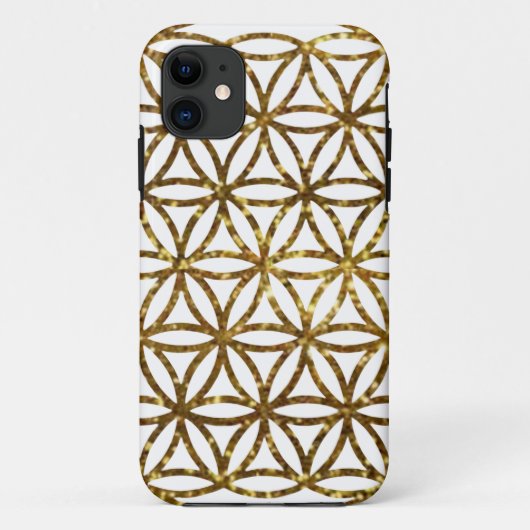 Gouden glinsterende glinsterende levensbloem Case-Mate iPhone case (Achterkant)