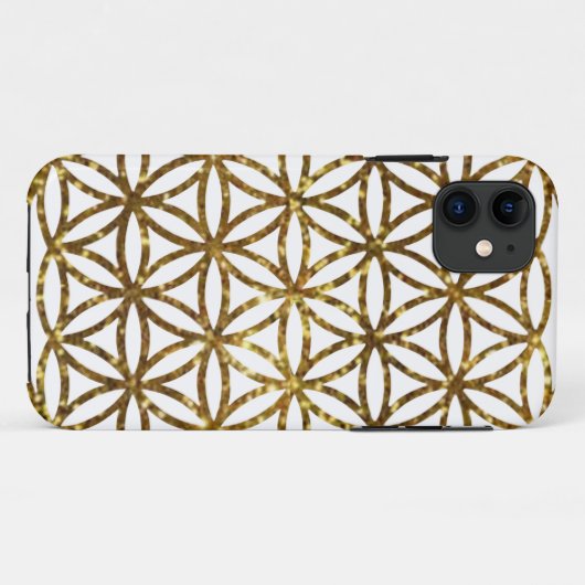 Gouden glinsterende glinsterende levensbloem Case-Mate iPhone case (Achterkant (horizontaal))
