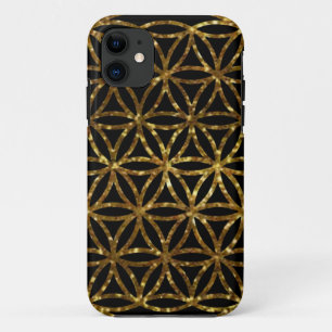 Gouden glinsterende glinsterende levensbloem Case-Mate iPhone case