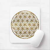 Gouden glinsterende glinsterende levensbloem muismat (Met muis)