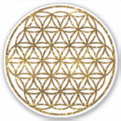 Gouden glinsterende glinsterende levensbloem sticker (Voorkant)