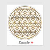 Gouden glinsterende glinsterende levensbloem sticker (Vel)