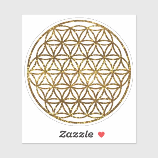 Gouden glinsterende glinsterende levensbloem sticker (Vel)