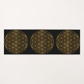 Gouden glinsterende glinsterende levensbloem yogamat (Voorkant (horizontaal))