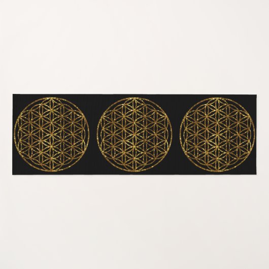 Gouden glinsterende glinsterende levensbloem yogamat (Voorkant (horizontaal))