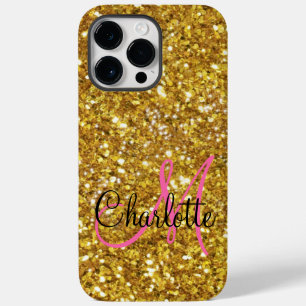 Gouden glinsterende glitter gemerkt Case-Mate iPhone 14 pro max hoesje