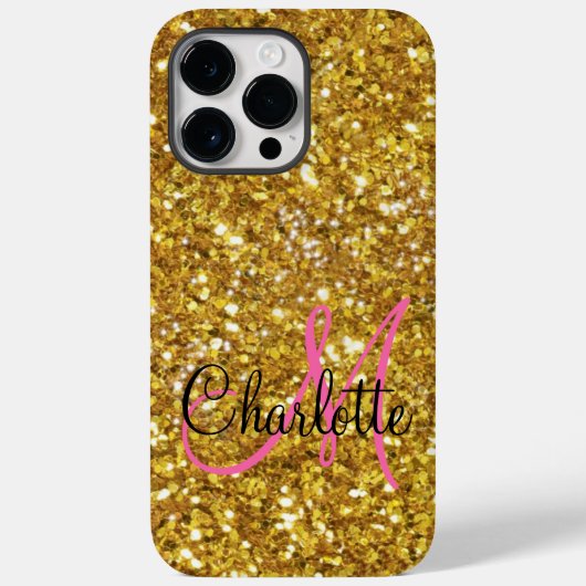 Gouden glinsterende glitter gemerkt    Case-Mate iPhone case (Achterkant)