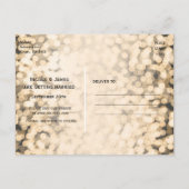 Gouden glinsterende lichten SAVE THE DATE Glam pos Aankondigingskaart (Achterkant)
