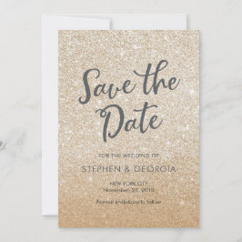 Gouden glinsterende Save our date trouwkaarten Save The Date