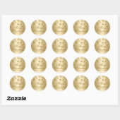 Gouden Glinsterende Sneeuwvlok Kerststicker Ronde Sticker (Vel)