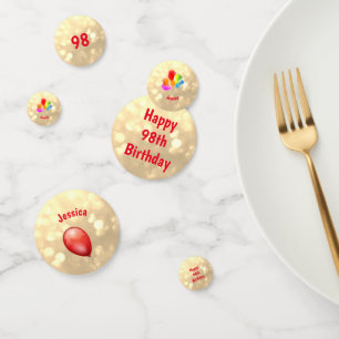 Gouden glinsterende Verjaardag 98 ballon ontwerp Confetti