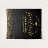 Gouden Glitter 2024 Afstuderen Afstudeerfeest Wandkleed (Voorkant (horizontaal))