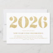 Gouden Glitter 2024 Oudejaarsavond feest Kaart (Voorkant)