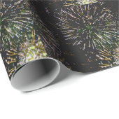 Gouden glitter 2025 oudejaarsavond goud vuurwerk cadeaupapier (Rol Hoek)