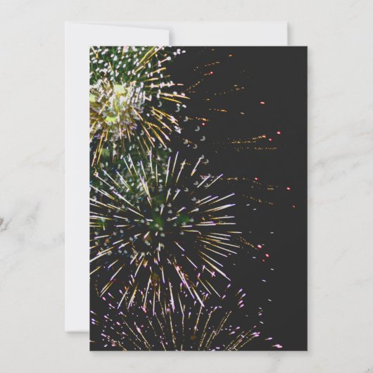 Gouden glitter 2025 oudejaarsavond goud vuurwerk kaart (Achterkant)