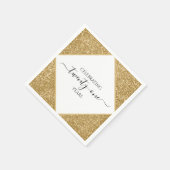 Gouden Glitter 21e Jubileum Happy Birthday Party Servet (Hoek)