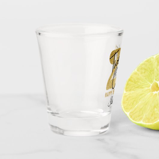 Gouden glitter 21e verjaardag shot glas (Links)