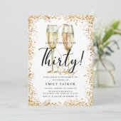 Gouden Glitter 30e Verjaardagsfeest Kaart (Staand voorkant)