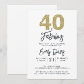 Gouden Glitter 40 en geweldig | 40e verjaardag Kaart (Voorkant / Achterkant)