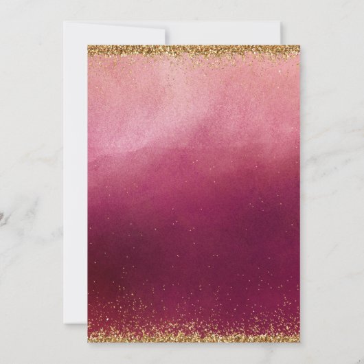 Gouden glitter 40e robijn bruiloft jubileum  kaart (Achterkant)