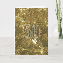 Gouden Glitter 50 50ste Huwelijksverjaardag Verjaa Kaart