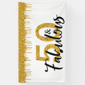 Gouden Glitter 50 en Fabulous Verjaardag Decoratie Spandoek (Verticaal)