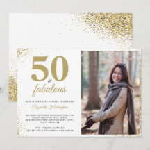 Gouden glitter 50 en fantastische verjaardagsuitno