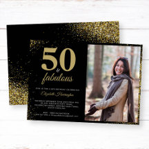 Gouden glitter 50 en fantastische verjaardagsuitno