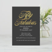 Gouden Glitter 50 en Uitstekende Moderne 50ste Ver Kaart (Staand voorkant)