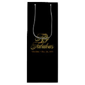 Gouden Glitter 50 en Uitstekende Moderne 50ste Ver Wijn Cadeautas (Voorkant)