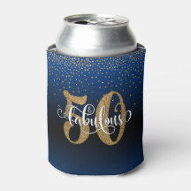 Gouden Glitter 50 & Fabulous Blue Ombre Verjaardag