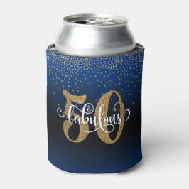 Gouden Glitter 50 & Fabulous Blue Ombre Verjaardag Blikjeskoeler