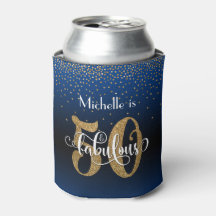 Gouden Glitter 50 & Fabulous Blue Ombre Verjaardag