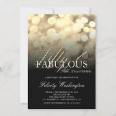 Gouden Glitter 50 & Fabulous Surprise Verjaardagsf Kaart (Voorkant)