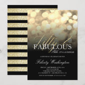 Gouden Glitter 50 & Fabulous Surprise Verjaardagsf Kaart (Voorkant / Achterkant)