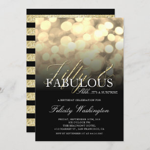 Gouden Glitter 50 & Fabulous Surprise Verjaardagsf Kaart