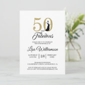 Gouden Glitter 50 Fantastisch | 50ste verjaardag Kaart (Staand voorkant)