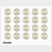 Gouden Glitter 50 & Fantastische Verjaardagssticke Ronde Sticker (Vel)