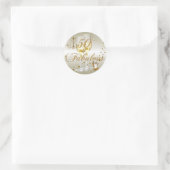Gouden Glitter 50 & Fantastische Verjaardagssticke Ronde Sticker (Tas)