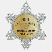 Gouden Glitter 50e bruiloft Jubileum Ornament (Voorkant)