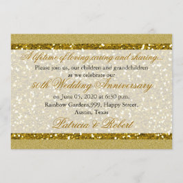 Gouden Glitter 50e Gouden Huwelijksjubileum Kaart