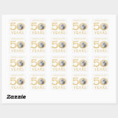 Gouden Glitter 50e Jubileum Fotosjabloon Vierkante Sticker (Vel)
